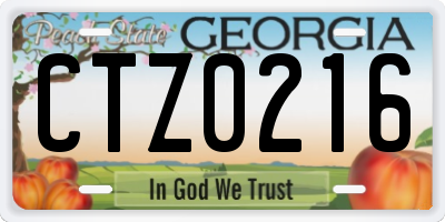 GA license plate CTZ0216