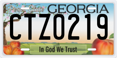 GA license plate CTZ0219