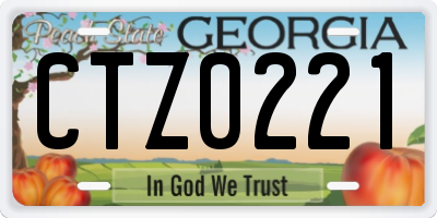 GA license plate CTZ0221