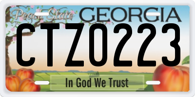 GA license plate CTZ0223