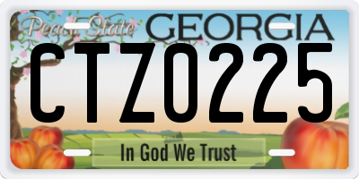 GA license plate CTZ0225