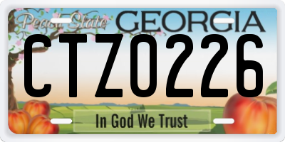 GA license plate CTZ0226