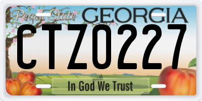 GA license plate CTZ0227