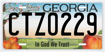 GA license plate CTZ0229