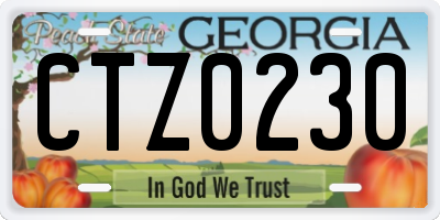 GA license plate CTZ0230