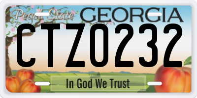 GA license plate CTZ0232