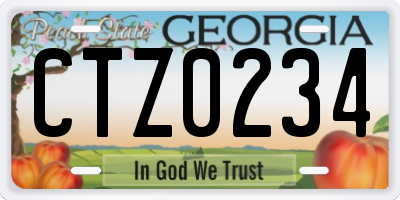 GA license plate CTZ0234