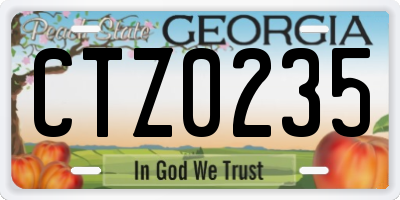 GA license plate CTZ0235