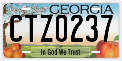 GA license plate CTZ0237