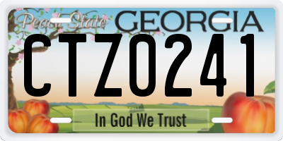 GA license plate CTZ0241
