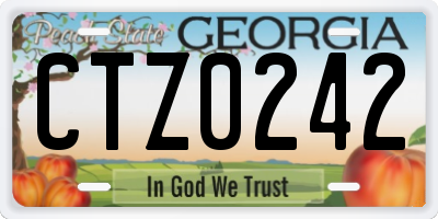 GA license plate CTZ0242