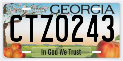 GA license plate CTZ0243