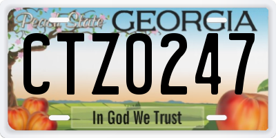 GA license plate CTZ0247