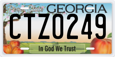 GA license plate CTZ0249