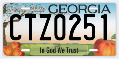 GA license plate CTZ0251