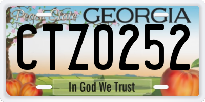 GA license plate CTZ0252