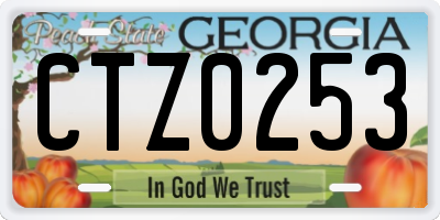 GA license plate CTZ0253