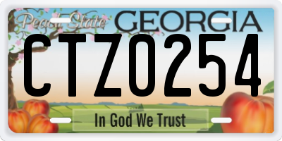 GA license plate CTZ0254