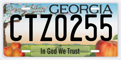 GA license plate CTZ0255