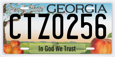 GA license plate CTZ0256