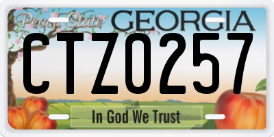 GA license plate CTZ0257