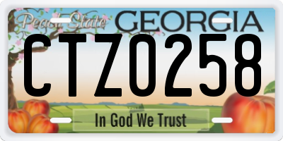 GA license plate CTZ0258
