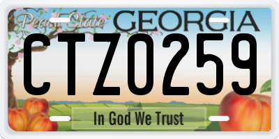 GA license plate CTZ0259
