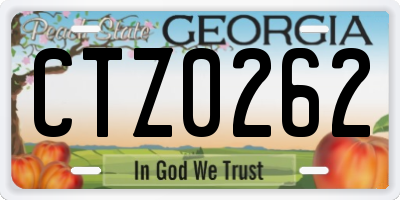 GA license plate CTZ0262