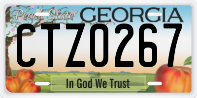 GA license plate CTZ0267