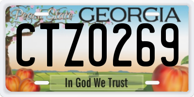 GA license plate CTZ0269