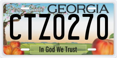 GA license plate CTZ0270