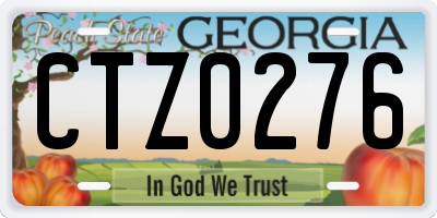 GA license plate CTZ0276
