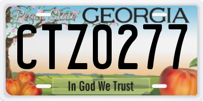 GA license plate CTZ0277
