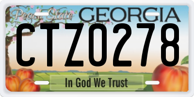 GA license plate CTZ0278