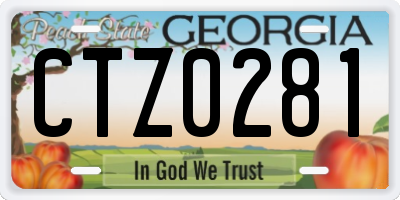 GA license plate CTZ0281