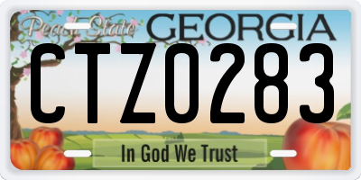 GA license plate CTZ0283