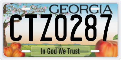 GA license plate CTZ0287