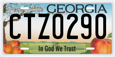 GA license plate CTZ0290