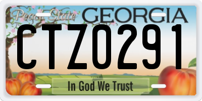 GA license plate CTZ0291