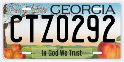 GA license plate CTZ0292