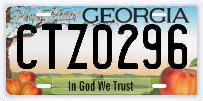 GA license plate CTZ0296