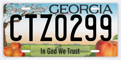 GA license plate CTZ0299