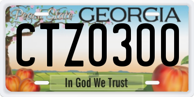 GA license plate CTZ0300