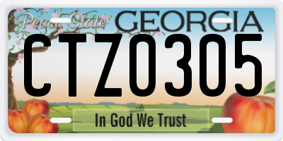 GA license plate CTZ0305