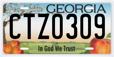 GA license plate CTZ0309
