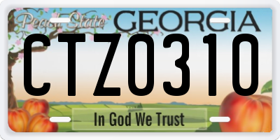 GA license plate CTZ0310