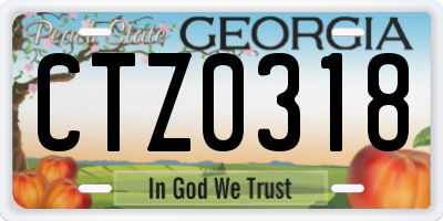 GA license plate CTZ0318