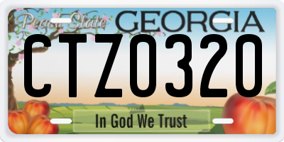 GA license plate CTZ0320