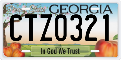 GA license plate CTZ0321