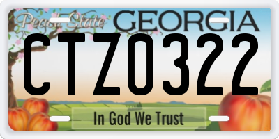 GA license plate CTZ0322